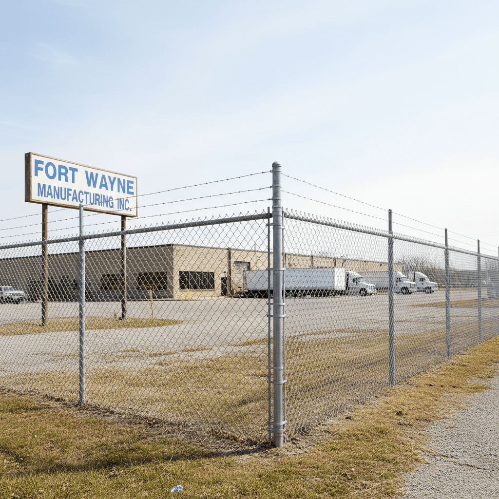 Commercial chain link fence around a business property