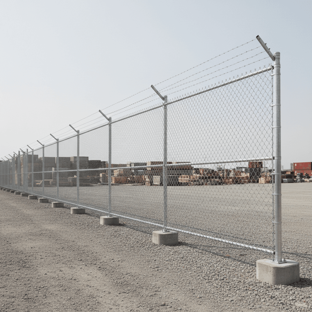 Commercial chain-link fence around a business property