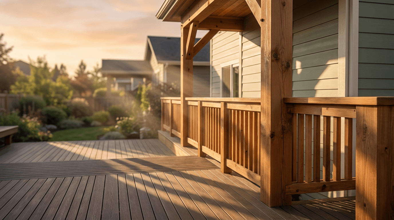 Completed custom deck installation at a Fort Wayne home