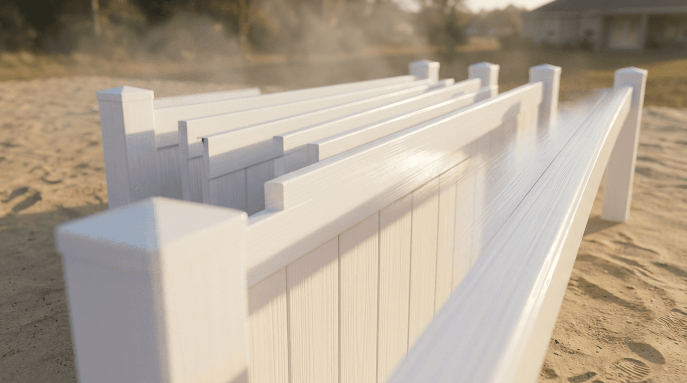 Vinyl fence installation with clean modern appearance and uniform color